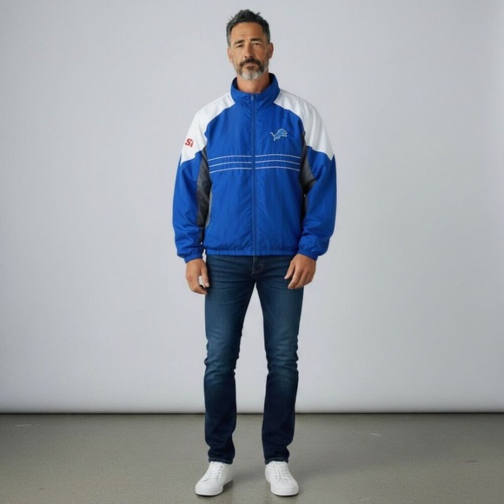 Vintage Detroit Lions NFL Windbreaker - Large